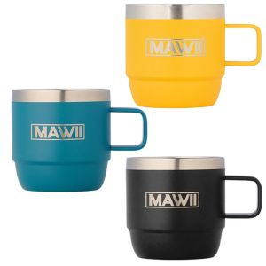 Edelstahl Espresso Tasse mit Henkel, 177 ml